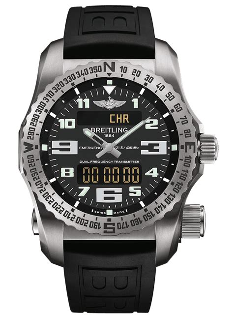 breitling emergency watch with a manually operated elt|breitling watch with emergency beacon.